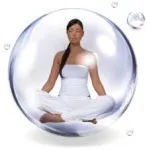 Relaxation, sophrology, guided meditation. Bubble of well-being and serenity.